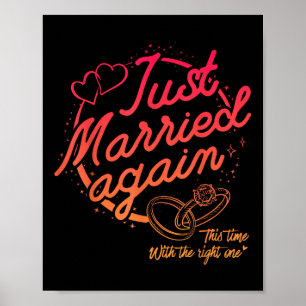 Funny gerade verheiratet wieder Bridge Groom Paar Poster
