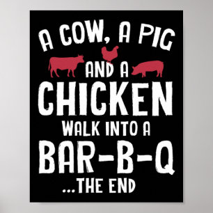 Funny geräuchert Fleisch Steak Grillen Bar Grill G Poster