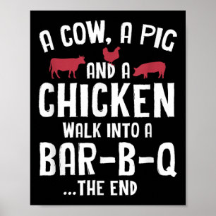 Funny geräuchert Fleisch Steak Grillen Bar Grill G Poster