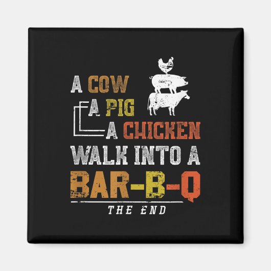 Funny geräuchert Schweinefleisch Grillgeschenk Sch Magnet (Vorne)