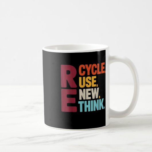 Funny Gerecycelt Wiederverwendung Erneute denken E Kaffeetasse (Rechts)
