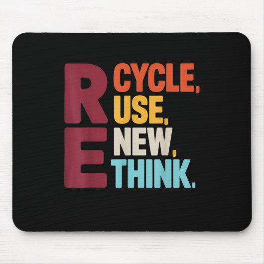 Funny Gerecycelt Wiederverwendung Erneute denken E Mousepad (Vorne)