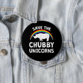 Funny Gerettet Chubby Unicorns Rhino Lover Geschen Button (Beispiel)
