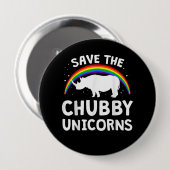 Funny Gerettet Chubby Unicorns Rhino Lover Geschen Button (Vorne & Hinten)