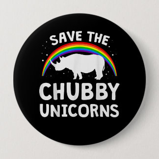 Funny Gerettet Chubby Unicorns Rhino Lover Geschen Button
