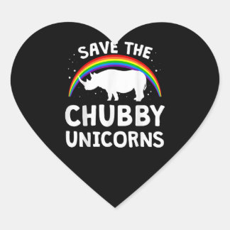Funny Gerettet Chubby Unicorns Rhino Lover Geschen Herz-Aufkleber