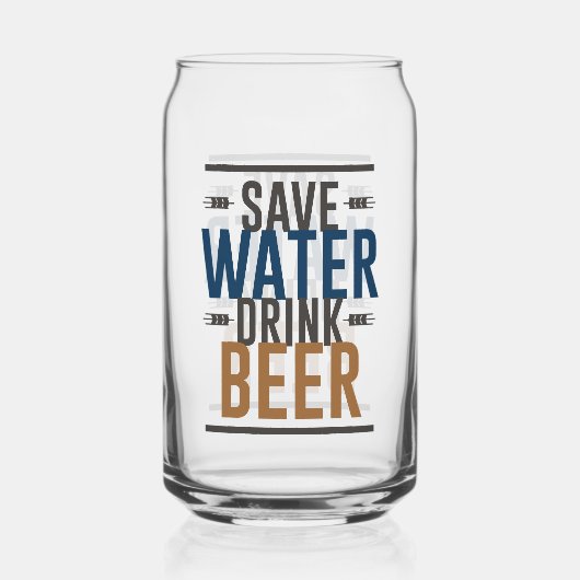 Funny gerettet Wasser trinken Bier Wort Kunst Dosenglas (Vorderseite)