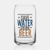 Funny gerettet Wasser trinken Bier Wort Kunst Dosenglas (Rückseite)