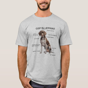 Funny German Kurzhaarige Pointer Blueprint T-Shirt