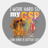 Funny German Kurzhaarige Pointer GSP Lover Runder Aufkleber (Vorderseite)