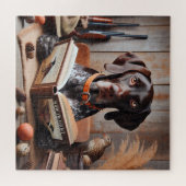 Funny German Kurzhaarige Pointer Hunt Jagen Puzzle (Horizontal)