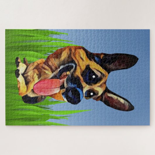 Funny German Shepherd 1014 Stück Schwieriges Puzzl Puzzle (Horizontal)