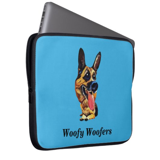 Funny German Shepherd 15" Neoprene Laptop Sleeve (Vorne Rechts)
