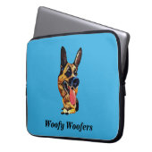 Funny German Shepherd 15" Neoprene Laptop Sleeve (Vorderseite Links)
