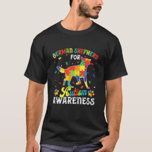 Funny German Shepherd Autism Awareness Hund Vater T-Shirt