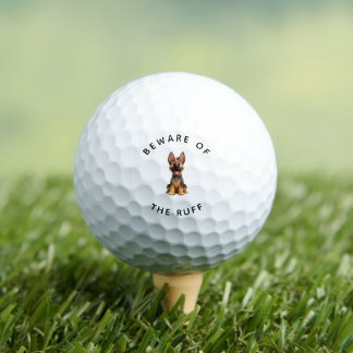 Funny German Shepherd "Beware of the Ruff" Golfball