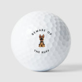 Funny German Shepherd "Beware of the Ruff" Golfball (Vorderseite)