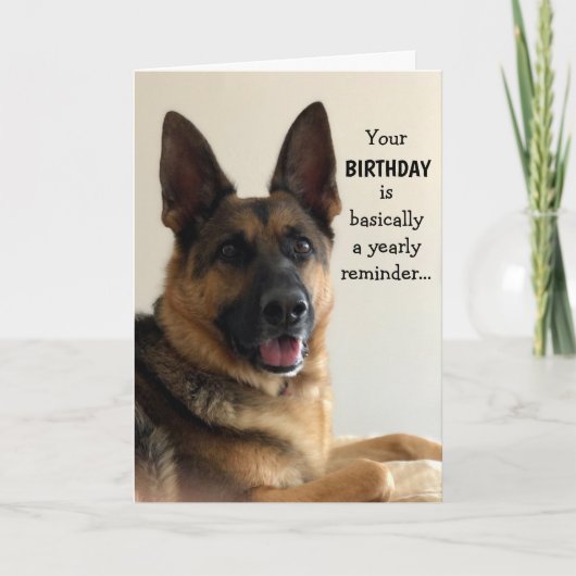 Funny German Shepherd Birthday Card Karte (Vorderseite)