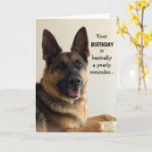 Funny German Shepherd Birthday Card Karte (Gelbe Blume)