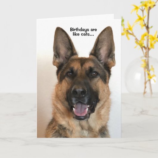 Funny German Shepherd Birthday Card Karte (Gelbe Blume)