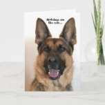 Funny German Shepherd Birthday Card Karte<br><div class="desc">Liebliche Geburtstagskarte für alle,  die Hunde,  aber keine Katzen Lieben.  Diese Karte ist mit Ihrer personalisierten Nachricht oder Ihrem Namen anpassbar.</div>