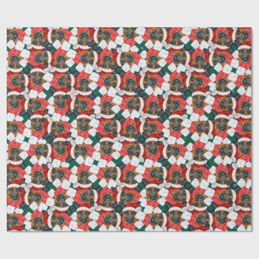 Funny German Shepherd Christmas Pattern Geschenkpapier (Flach)
