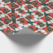 Funny German Shepherd Christmas Pattern Geschenkpapier (Ecke)