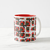 Funny German Shepherd Christmas Pattern Zweifarbige Tasse (VorderseiteRechts)