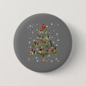 Funny German Shepherd Christmas Tree Decor Ornamen Button (Vorderseite)