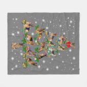Funny German Shepherd Christmas Tree Decor Ornamen Fleecedecke (Vorderseite (Horizontal))