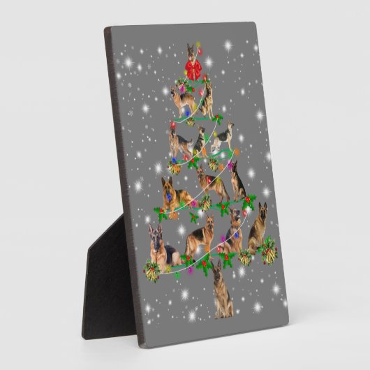 Funny German Shepherd Christmas Tree Decor Ornamen Fotoplatte (Seite)