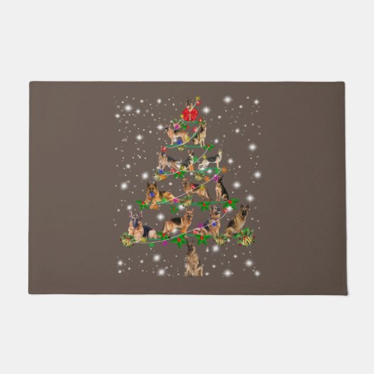 Funny German Shepherd Christmas Tree Decor Ornamen Fußmatte (Vorderseite)