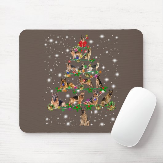 Funny German Shepherd Christmas Tree Decor Ornamen Mousepad (Mit Mouse)