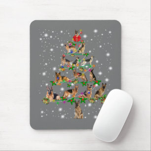 Funny German Shepherd Christmas Tree Decor Ornamen Mousepad