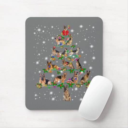 Funny German Shepherd Christmas Tree Decor Ornamen Mousepad (Mit Mouse)