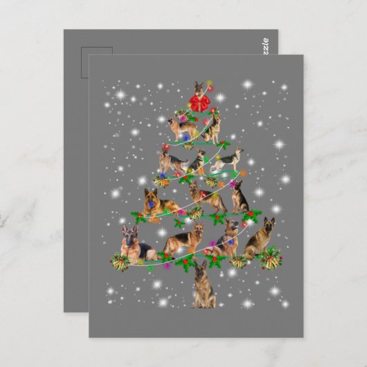 Funny German Shepherd Christmas Tree Decor Ornamen Postkarte (Vorne/Hinten)