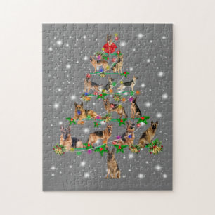 Funny German Shepherd Christmas Tree Decor Ornamen Puzzle