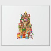 Funny German Shepherd Christmas Tree Lights Gesche Geschenkpapier (Flach)