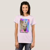 Funny German Shepherd Dog & Bunny Ears Frauen T-Shirt (Vorne ganz)