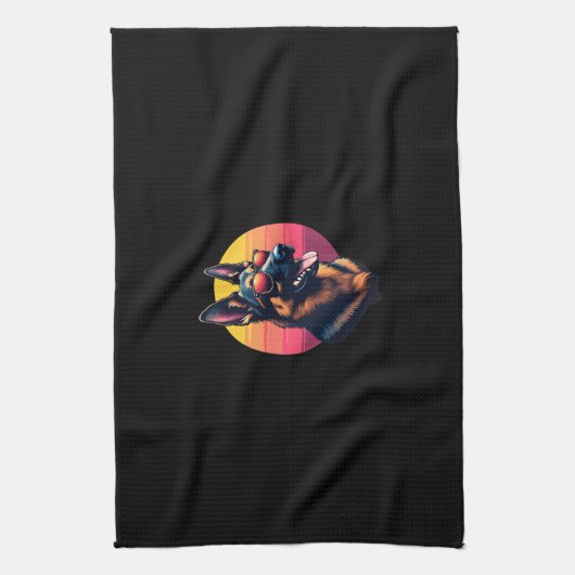 Funny German Shepherd Dog Design Art Costume Outfi Geschirrtuch (Vertikal)