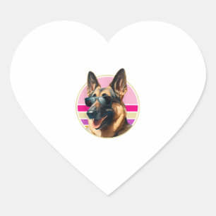 Funny German Shepherd Dog Design Art Kostüm Outfi Herz-Aufkleber