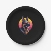 Funny German Shepherd Dog Design Art Kostüm Outfi Pappteller (Vorderseite)