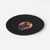 Funny German Shepherd Dog Design Art Kostüm Outfi Pappteller (Schrägansicht)