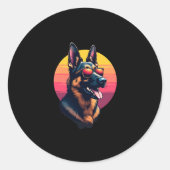 Funny German Shepherd Dog Design Art Kostüm Outfi Runder Aufkleber (Vorderseite)