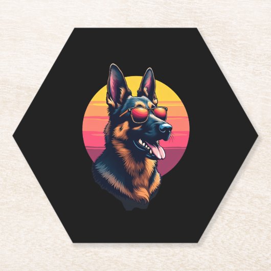 Funny German Shepherd Dog Design Art Kostüm Outfi Untersetzer (Vorderseite)