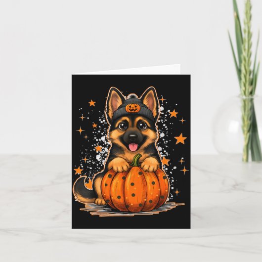 Funny German Shepherd Dog Halloween Pumpkin Graphi Karte (Vorderseite)