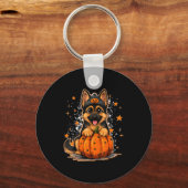Funny German Shepherd Dog Halloween Pumpkin Graphi Schlüsselanhänger (Vorderseite)