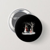 Funny German Shepherd Dog In The Snow Tree Christm Button (Vorne & Hinten)