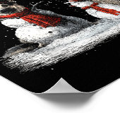 Funny German Shepherd Dog In The Snow Tree Christm Poster (Ecke)