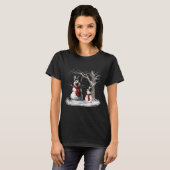 Funny German Shepherd Dog In The Snow Tree Christm T-Shirt (Vorne ganz)